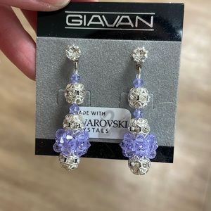 Giavan Lavender/Silver Drop Earrings